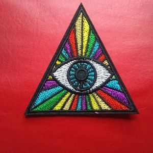 Illuminati - All seeing Rainbow Eye Iron / Sew on Badge Patch